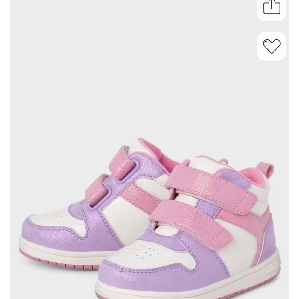 The Children's Place Purple and Pink High-Top Sneakers with Velcro Straps EUC